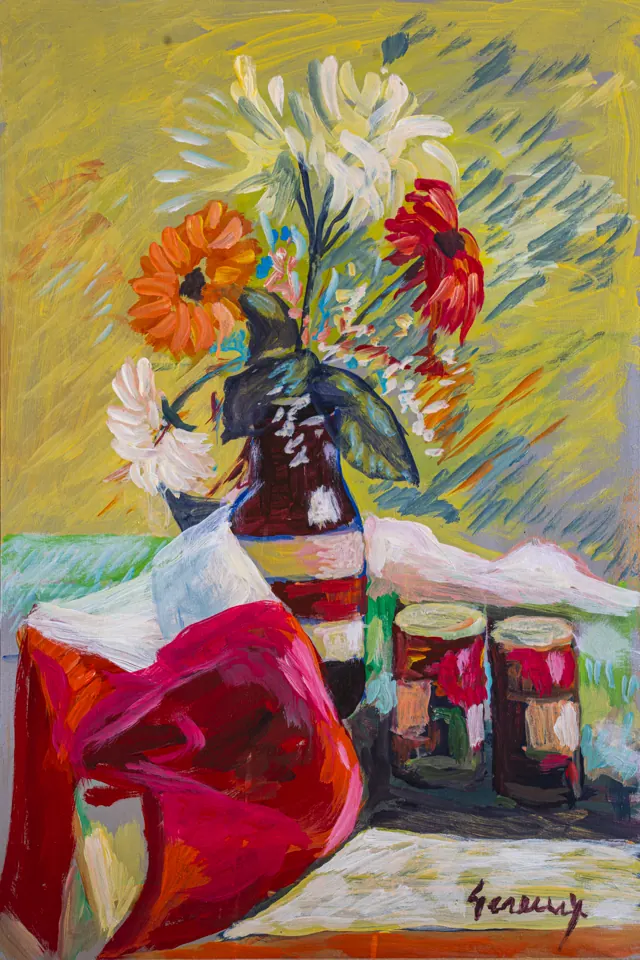 Aldo Geremicca, Fiori rossi nel vaso