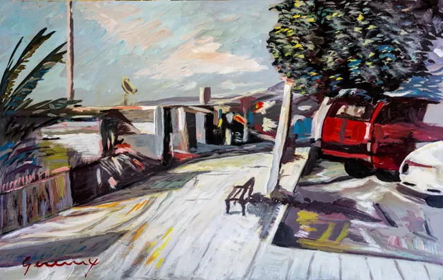 Aldo Geremicca, Strada con l'auto rossa